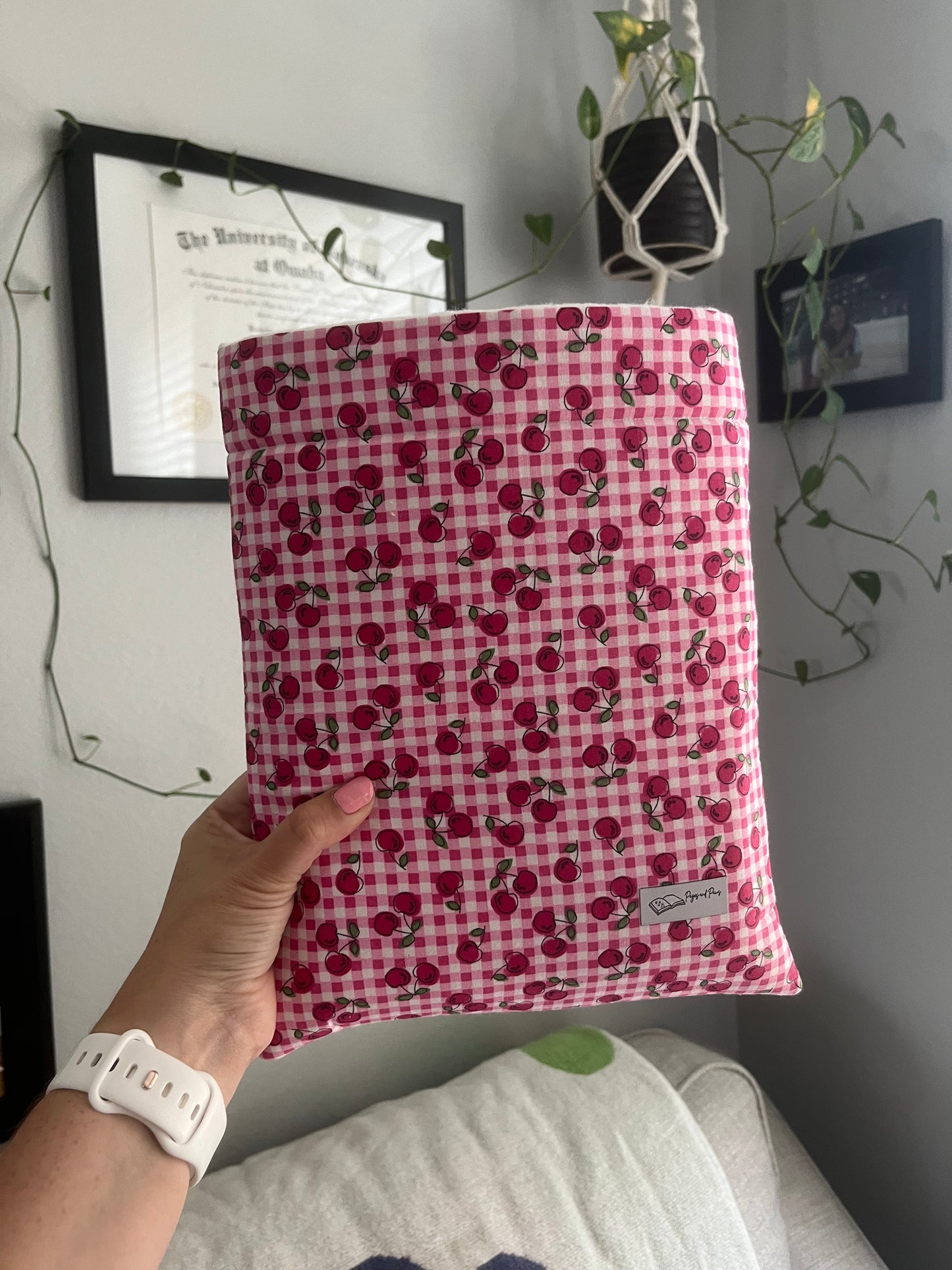 Cherries on Pink Book Sleeve