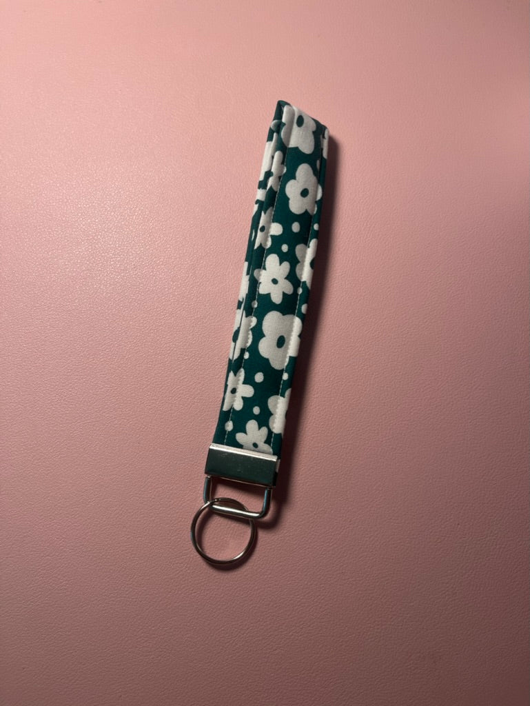 Emerald Floral Wristlet Key Chain