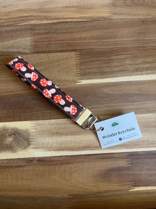Mushroom Madness Wristlet Keychain