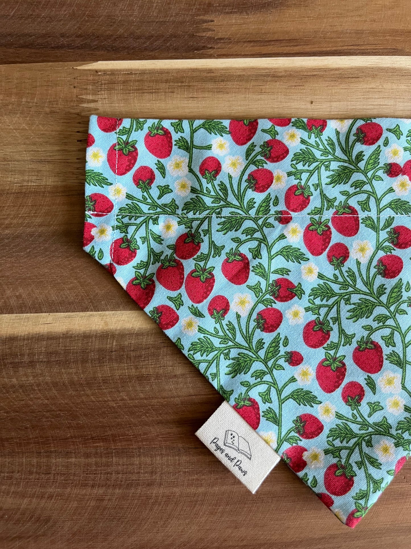 Strawberry Vines on Pink Over the Collar Pet Bandana