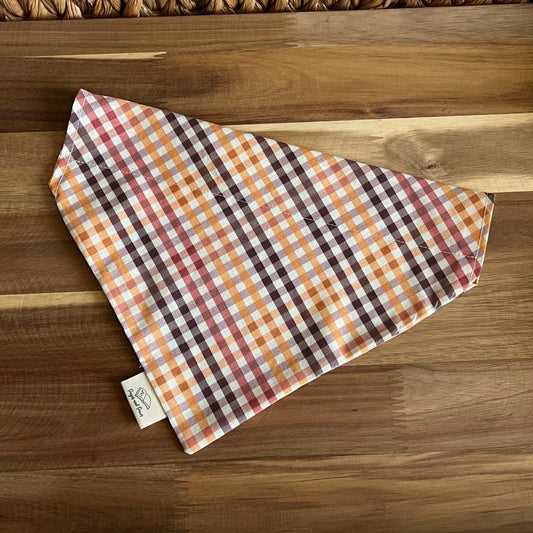 Fall Plaid Over the Collar Pet Bandana