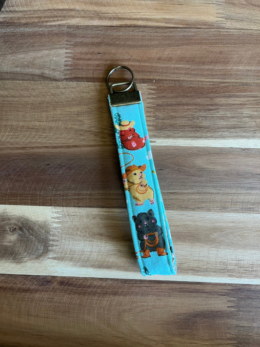 Howdy Hamsters Wristlet Keychain