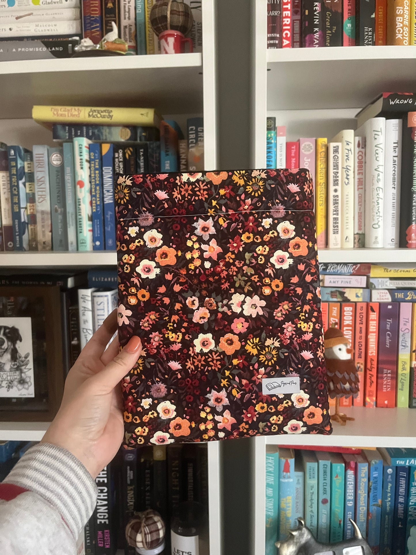 Maroon Floral Book Sleeve