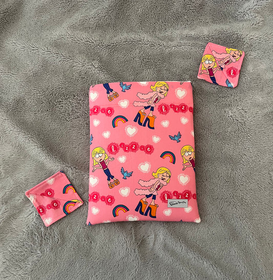Sassy Pink Lizzie Book Sleeve