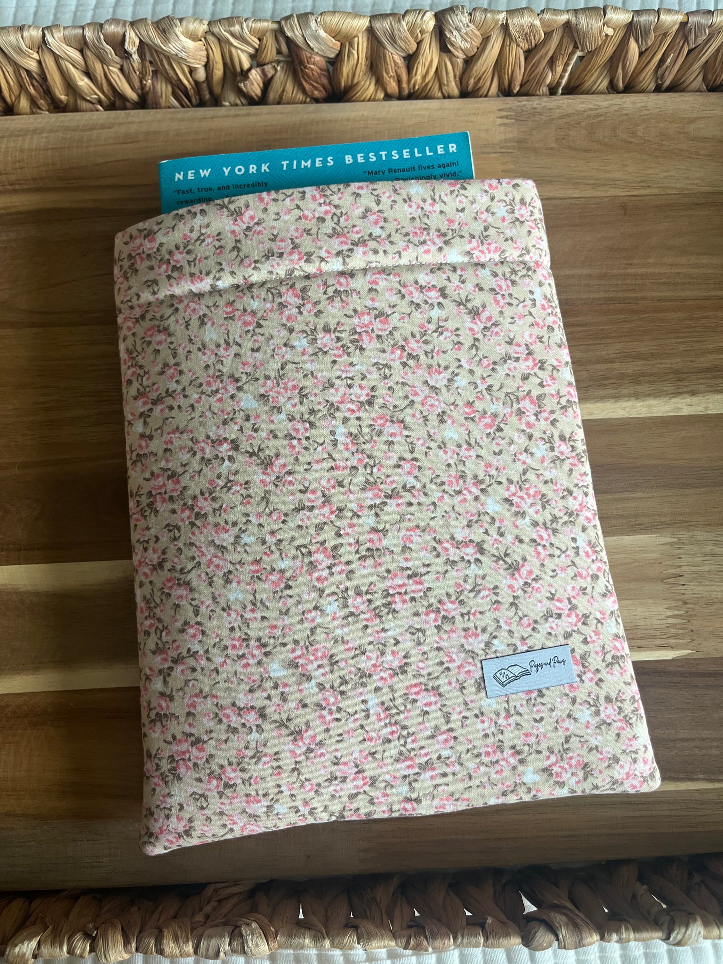 Pink Cottage Flowers Book Sleeve