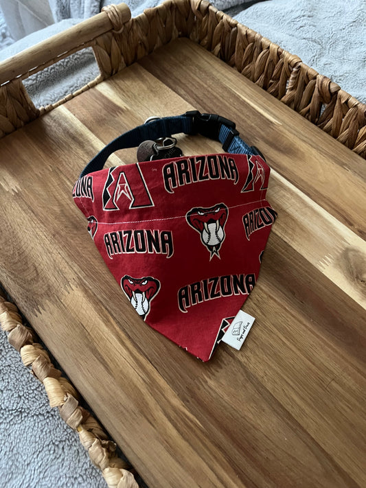 Diamondbacks on Red Over the Collar Pet Bandana