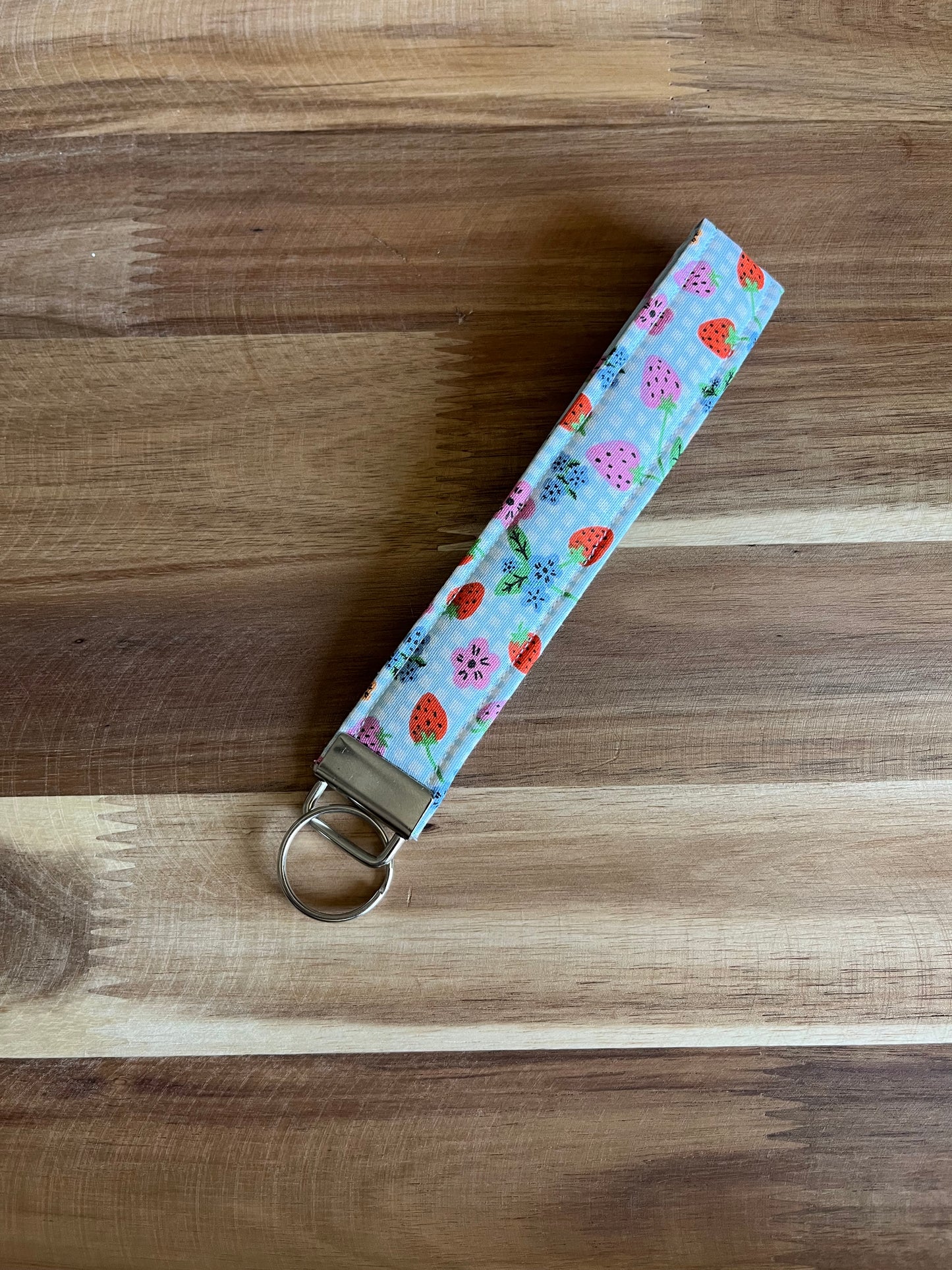 Berry Floral Fields Wristlet Keychain