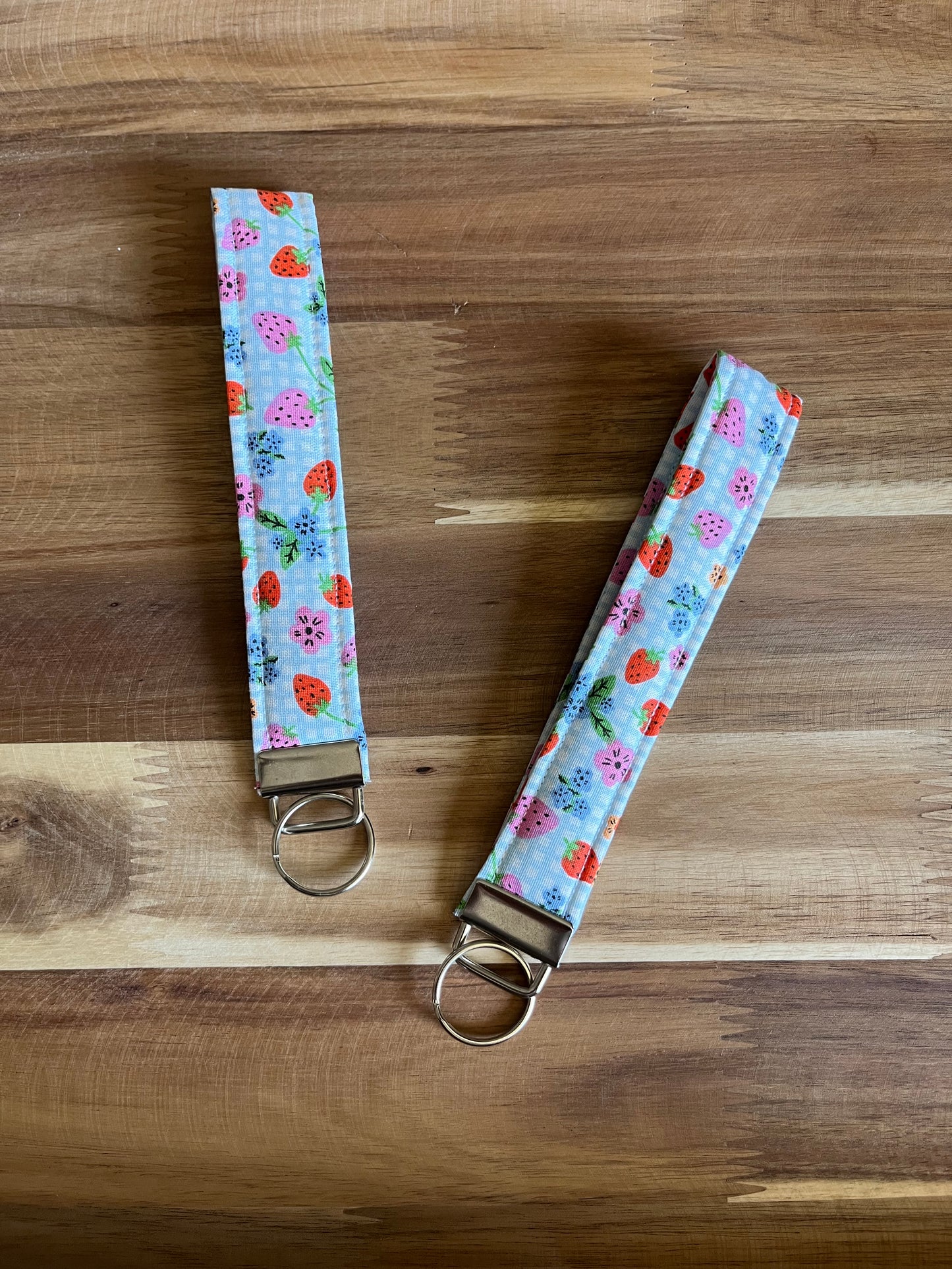 Berry Floral Fields Wristlet Keychain