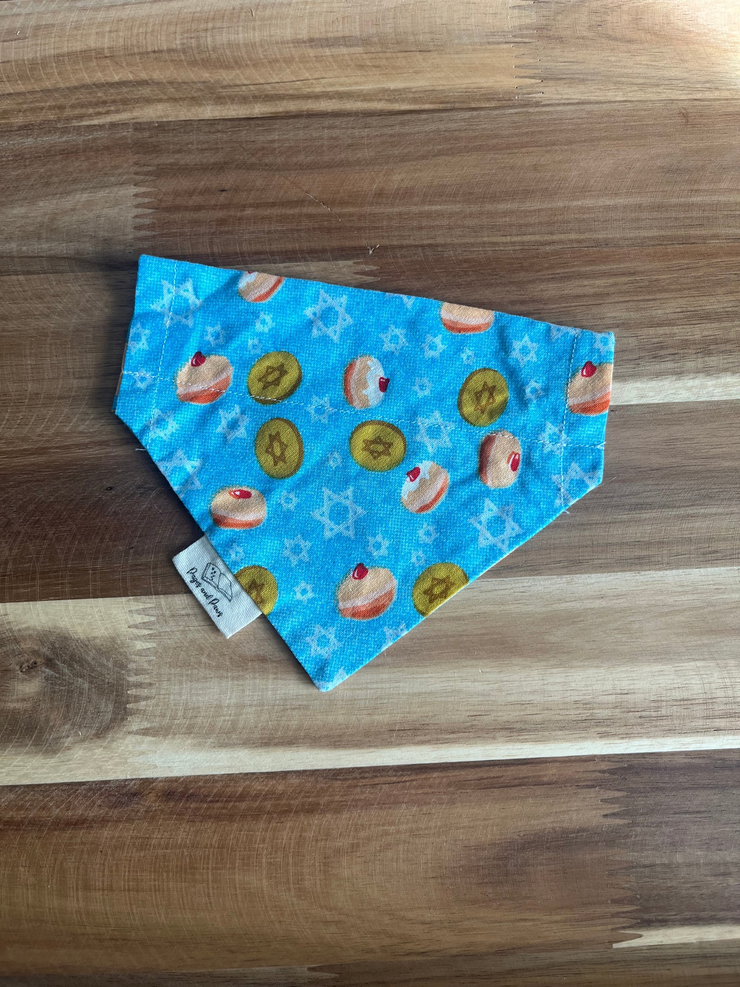 Hanukkah Gelt on Light Blue Over the Collar Pet Bandana