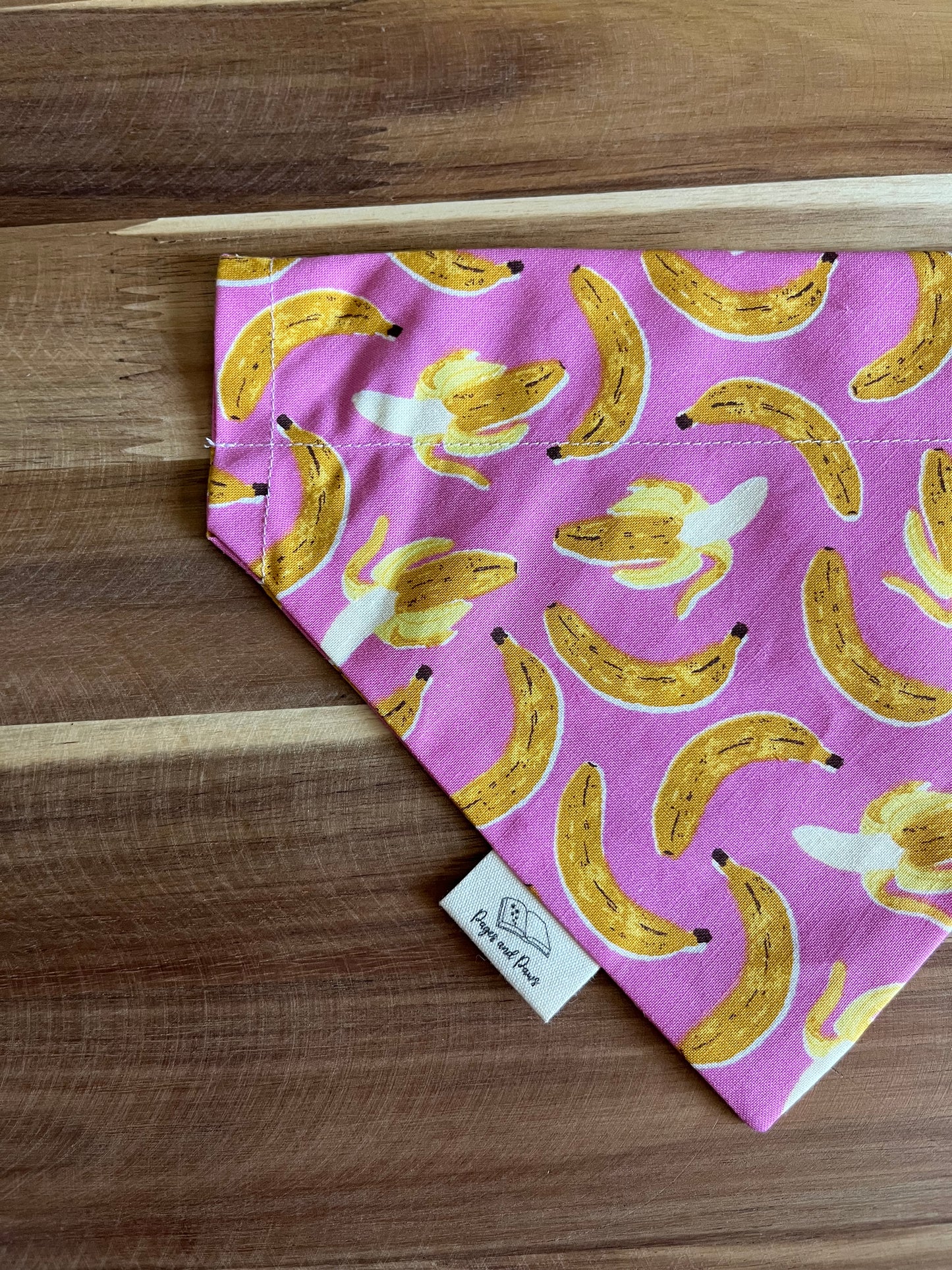 Bananas on Pink Over the Collar Pet Bandana