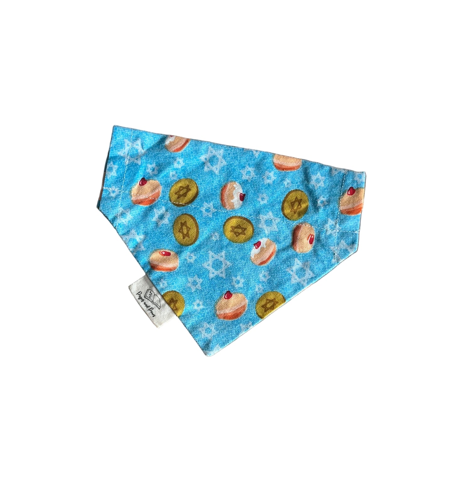 Hanukkah Gelt on Light Blue Over the Collar Pet Bandana
