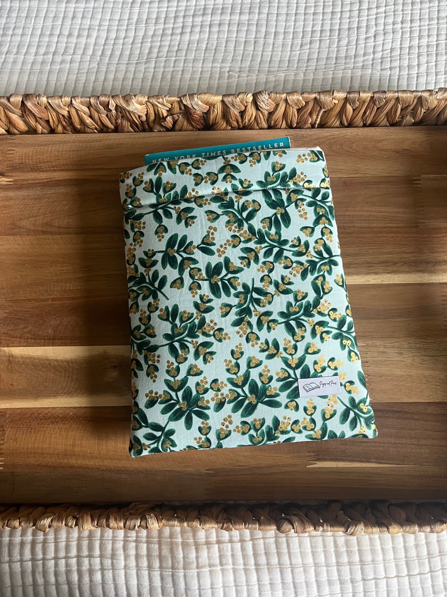 Snow Blue Holly by Rifle Paper Co Book Sleeve