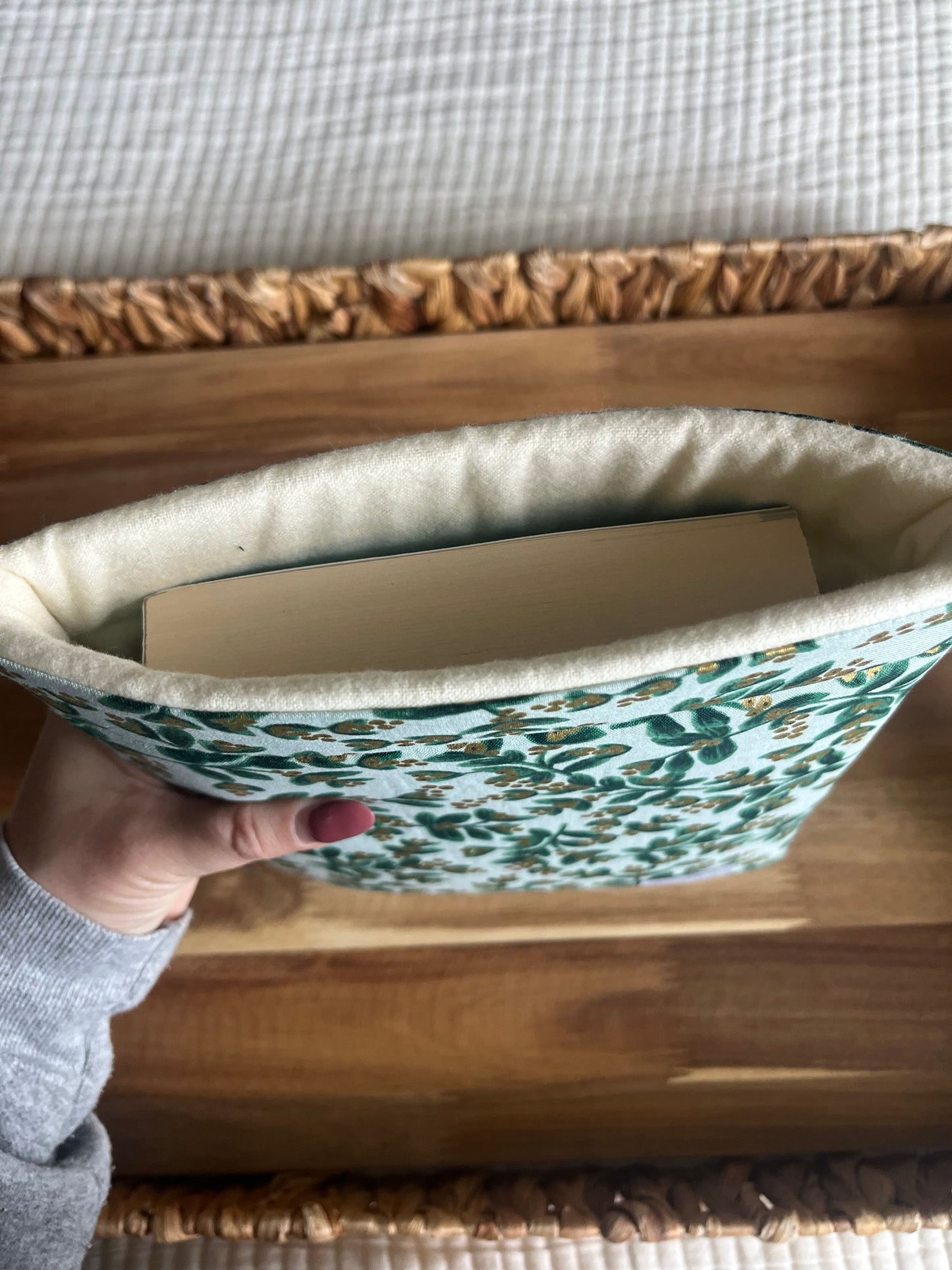 Snow Blue Holly by Rifle Paper Co Book Sleeve