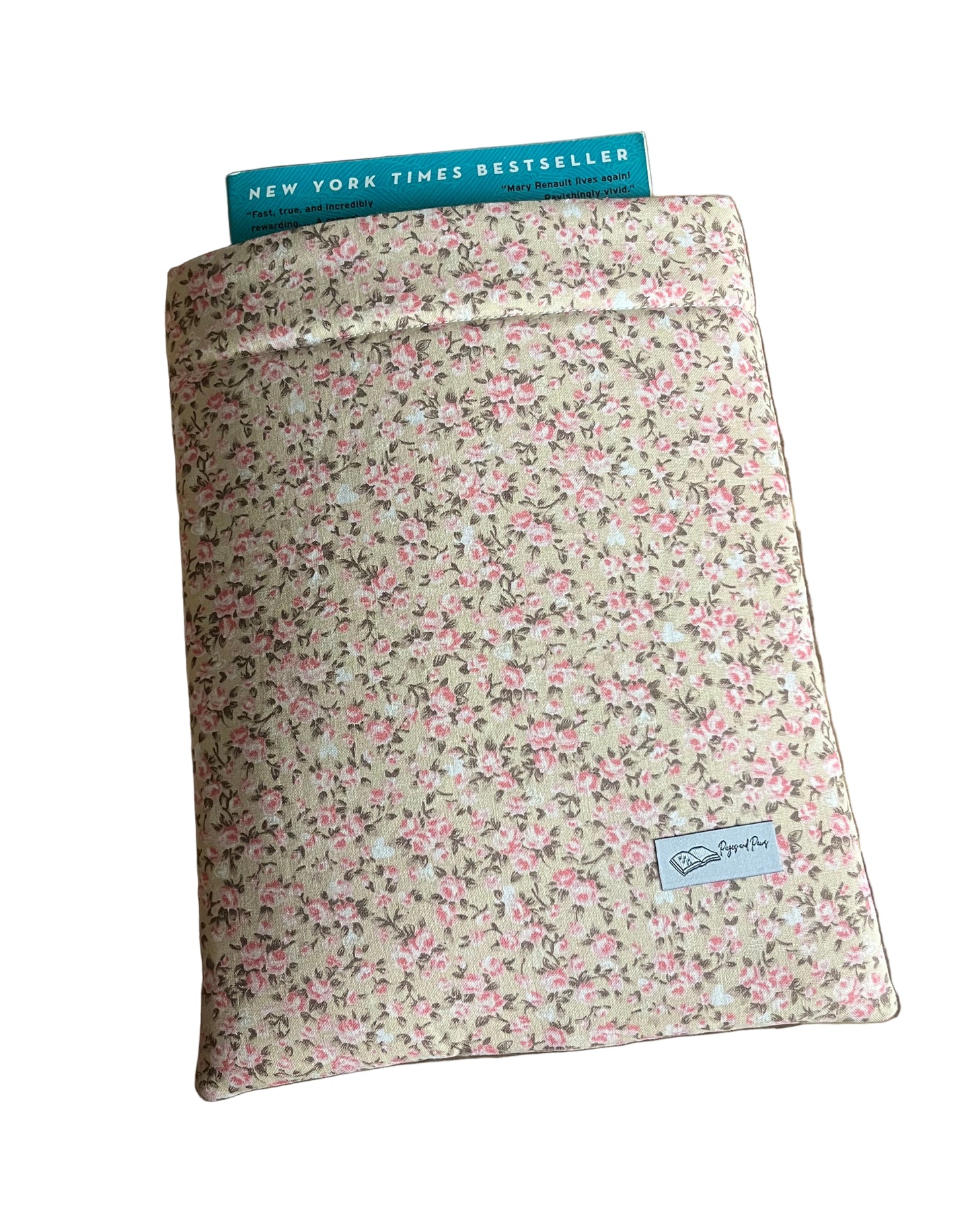 Pink Cottage Flowers Book Sleeve