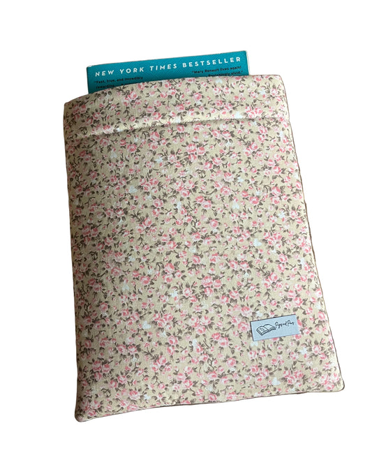 Pink Cottage Flowers Book Sleeve