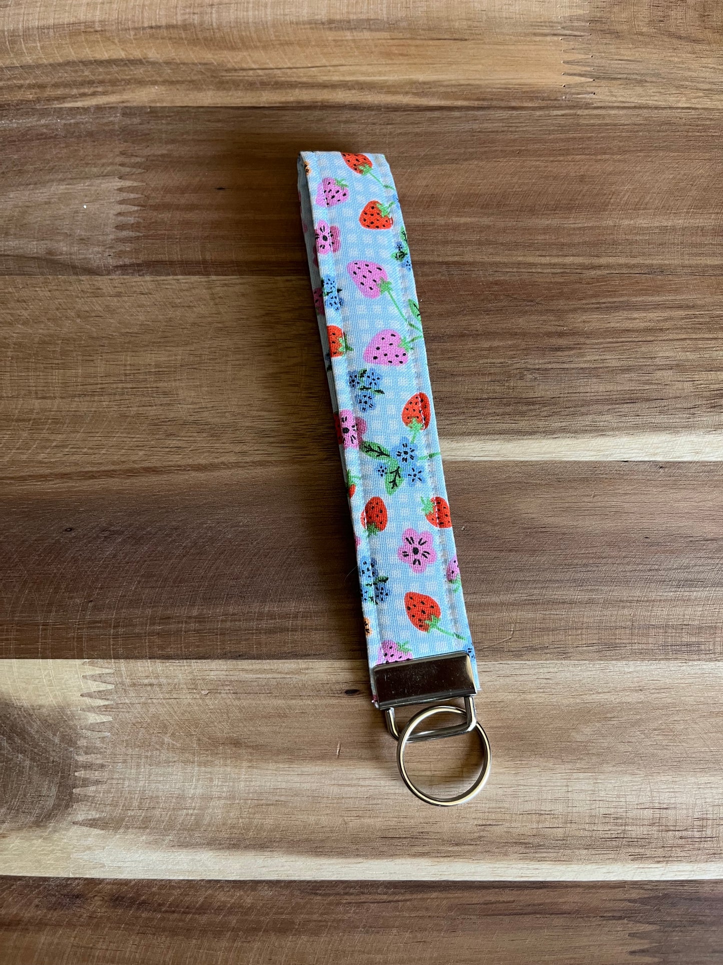 Berry Floral Fields Wristlet Keychain