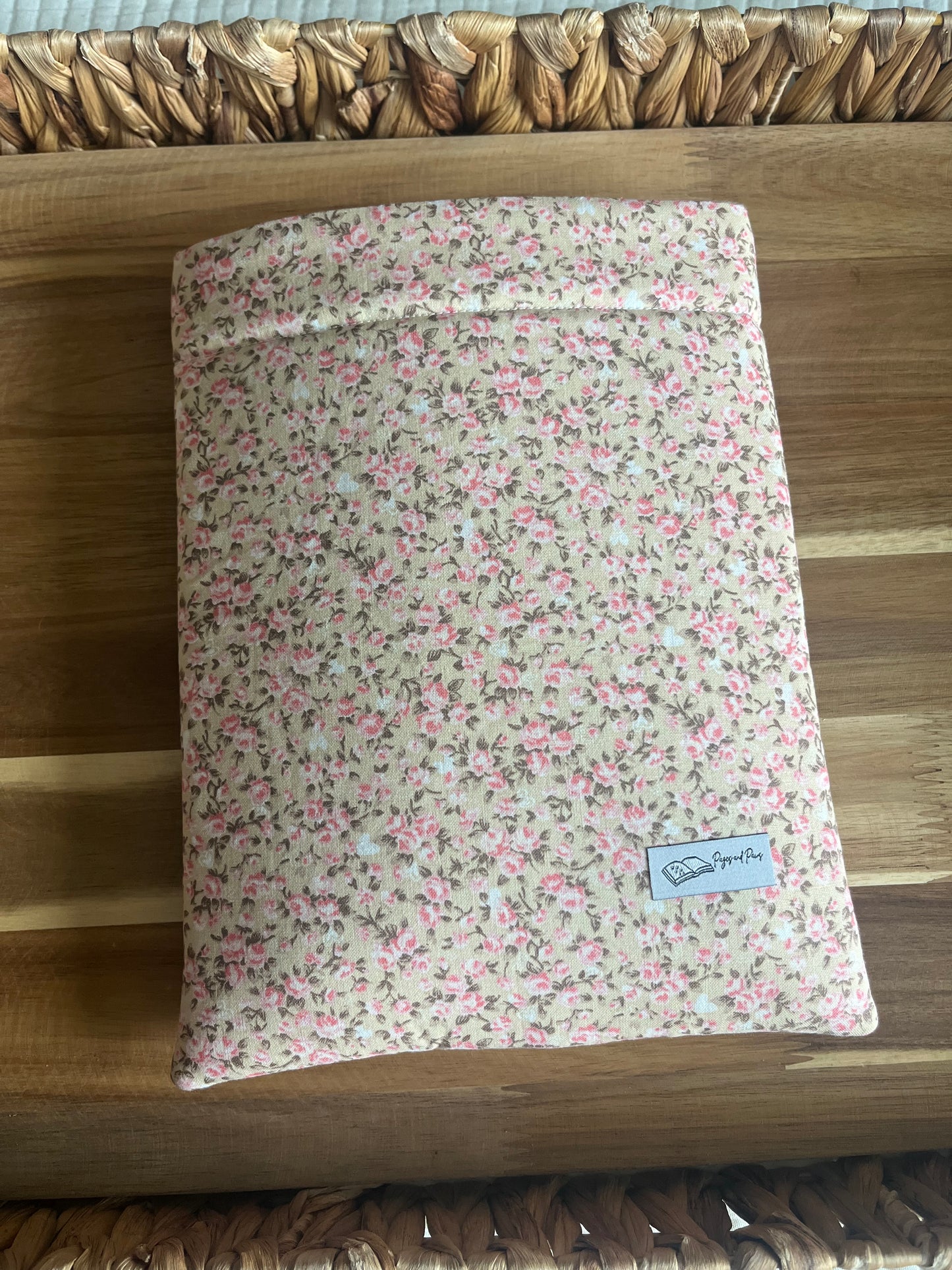 Pink Cottage Flowers Book Sleeve