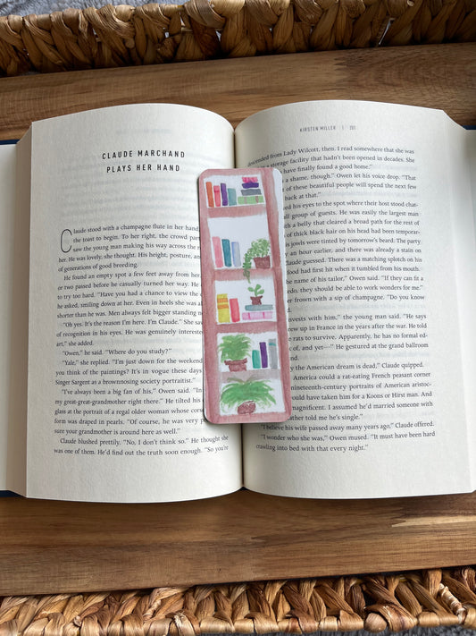 Watercolor Bookshelf Bookmark