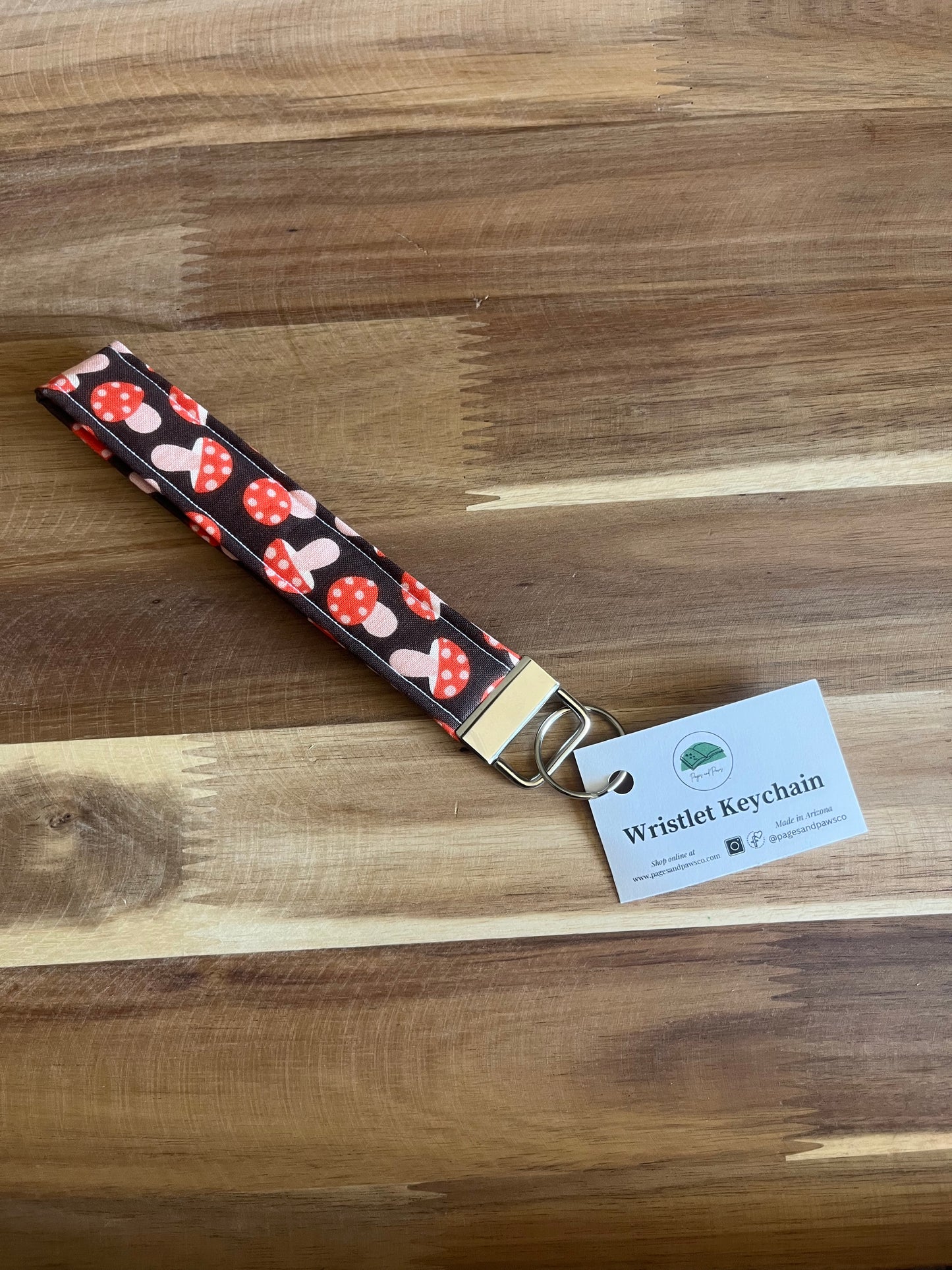 Mushroom Madness Wristlet Keychain
