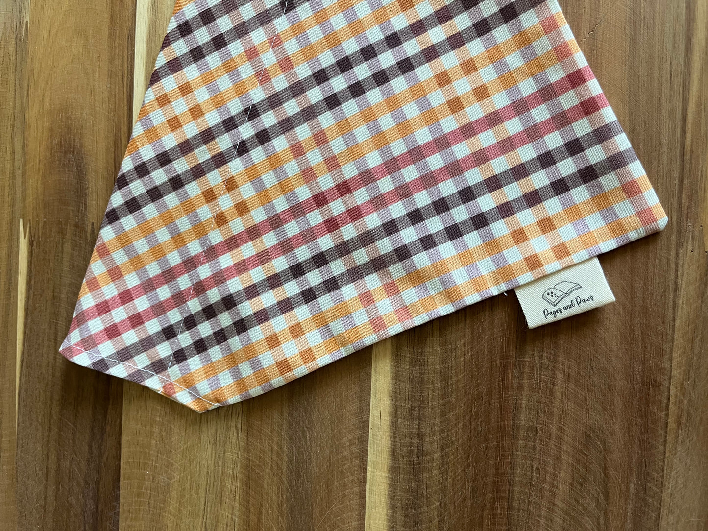 Fall Plaid Over the Collar Pet Bandana