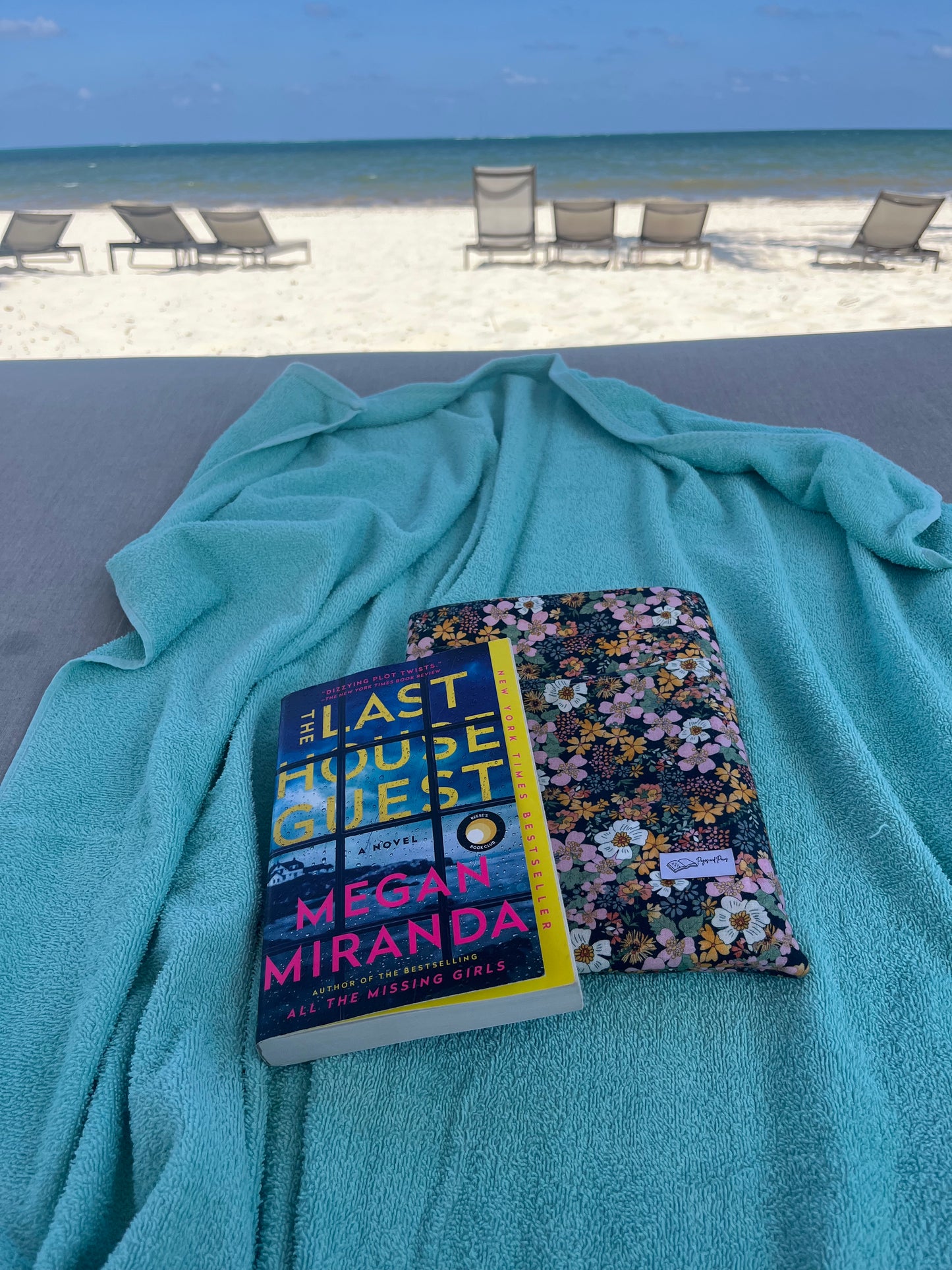 70s Floral on Navy Book Sleeve