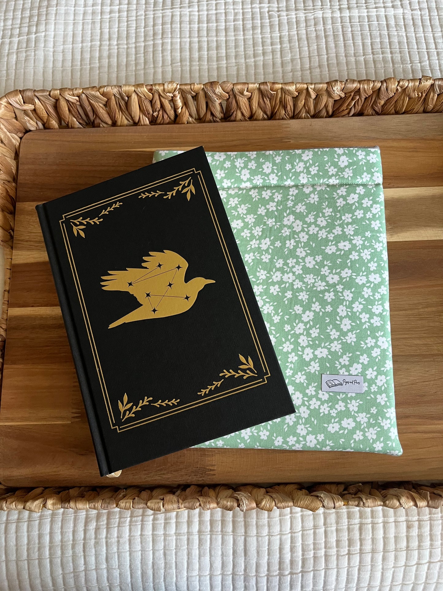Gardenia Flowers on Green Book Sleeve