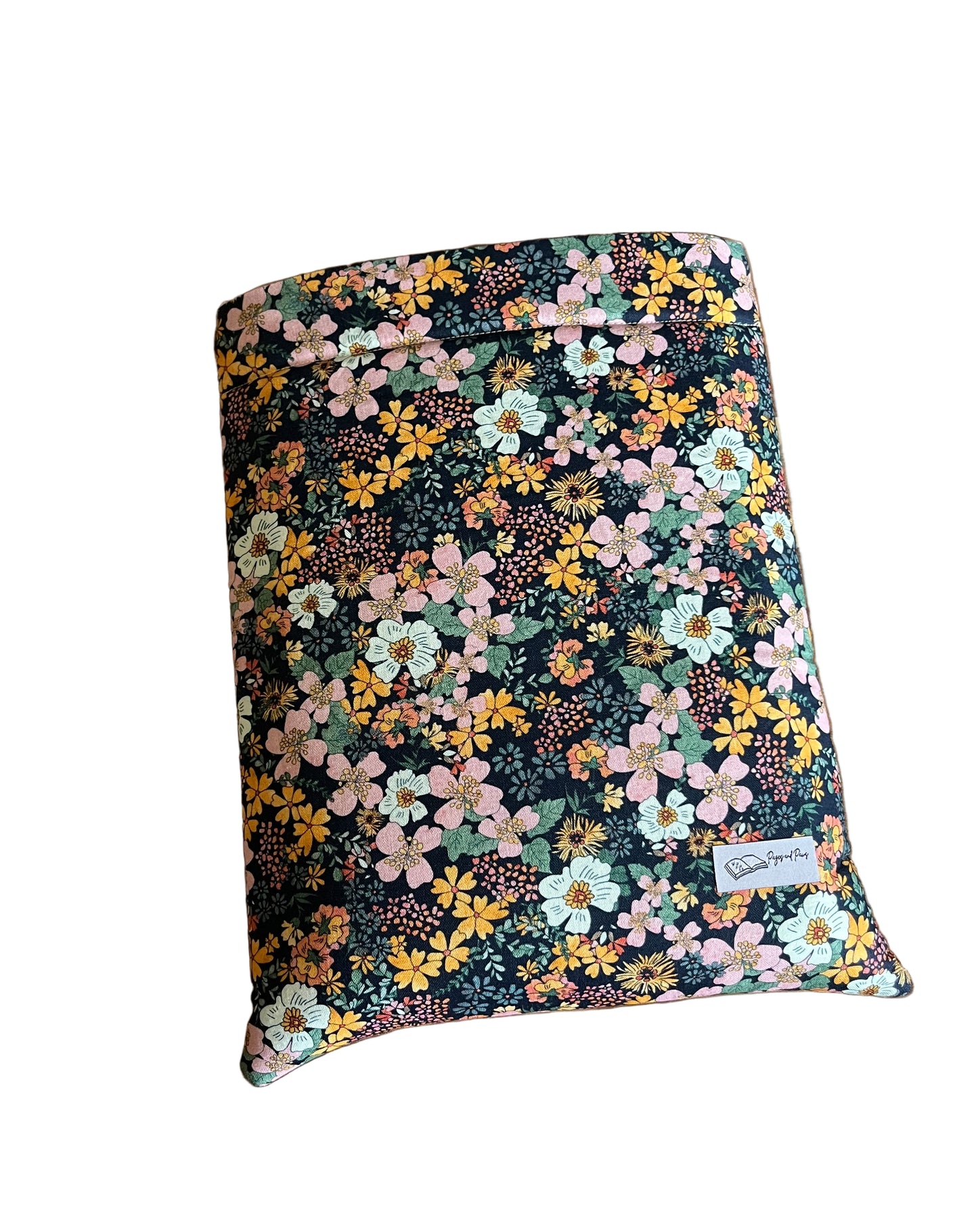 70s Floral on Navy Book Sleeve