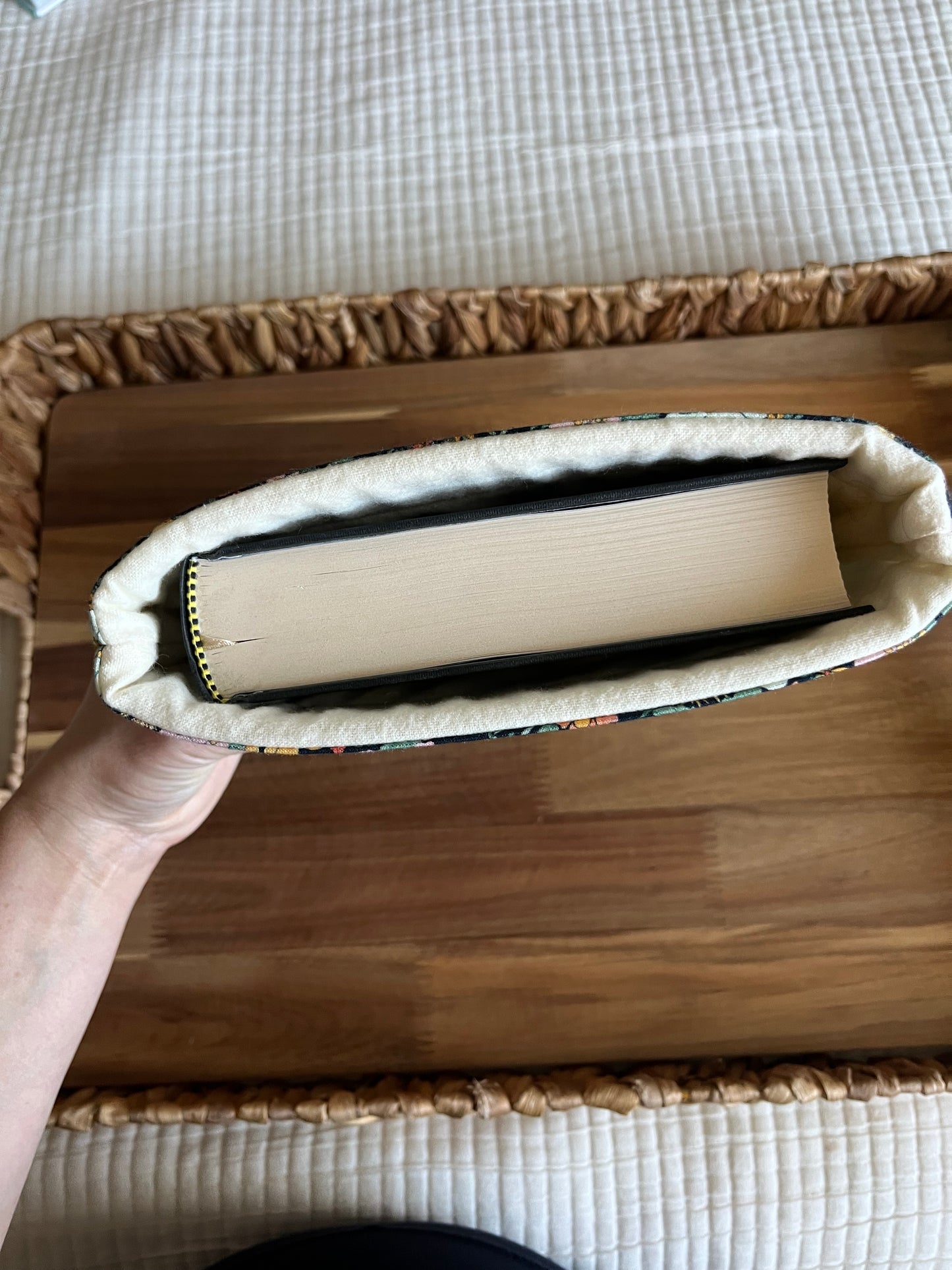 70s Floral on Navy Book Sleeve