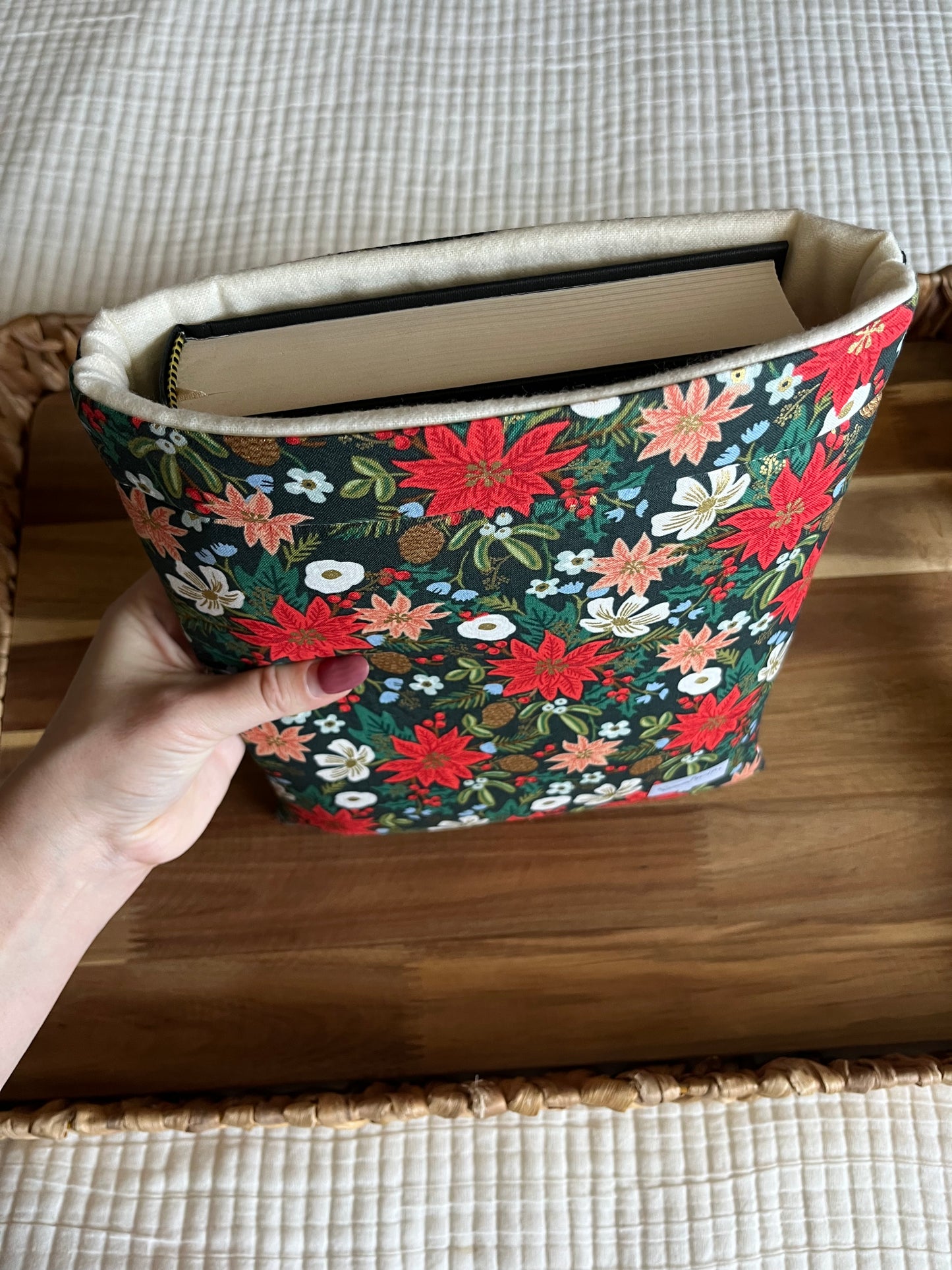 Holiday Poinsettias by Rifle Paper Co Book Sleeve