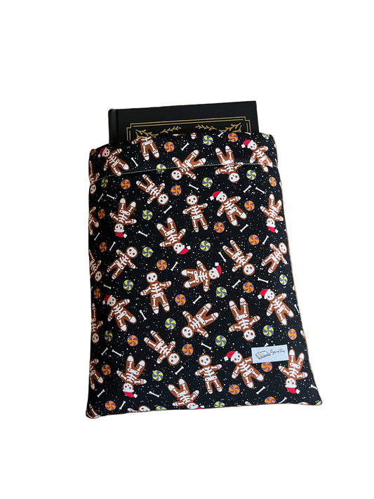 Skeleton Gingerbread Man Book Sleeve