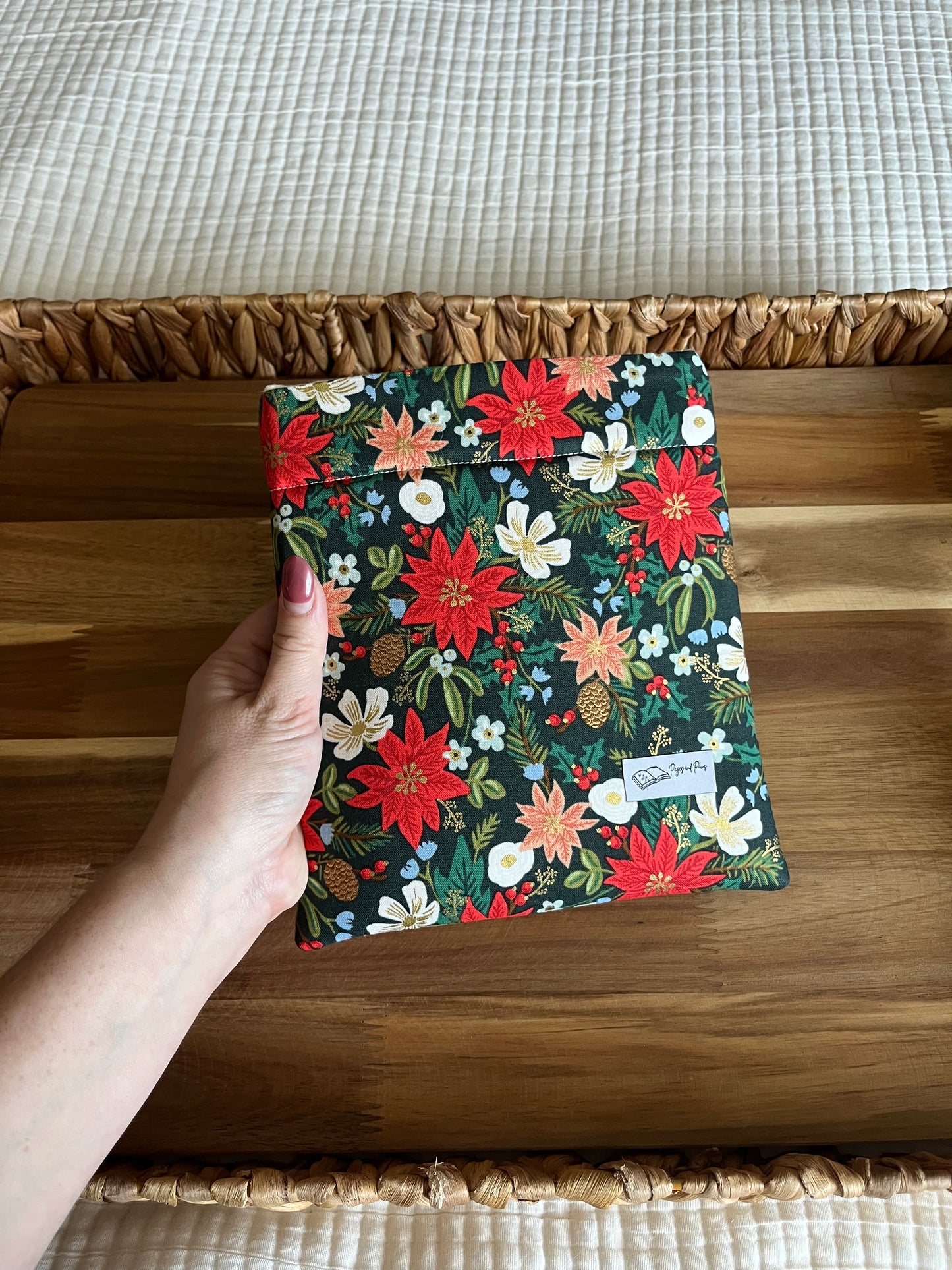 Holiday Poinsettias by Rifle Paper Co Book Sleeve