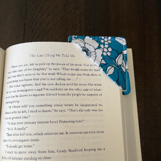 Blue and Black Poppies Corner Bookmark