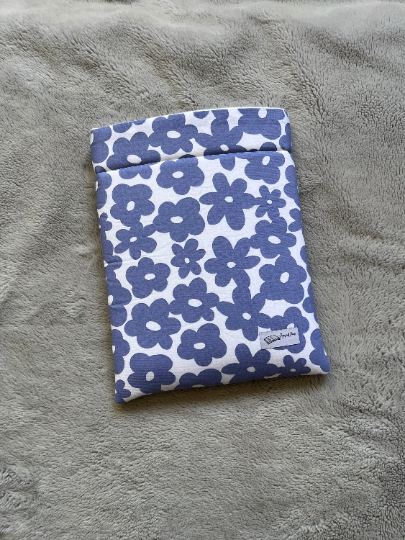 Groovy Blue Floral Book Sleeve