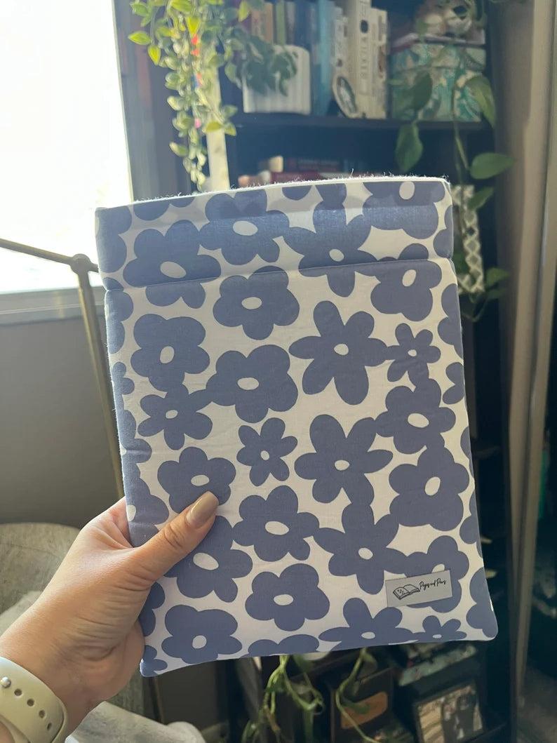 Groovy Blue Floral Book Sleeve