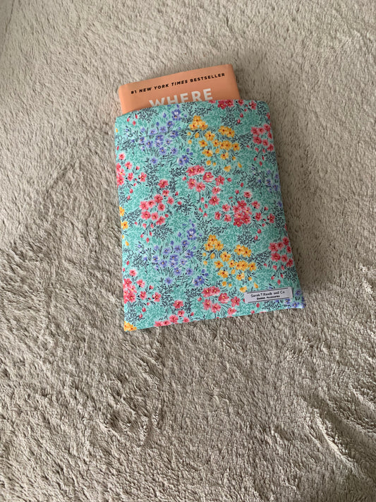 Spring Blue Florals Book Sleeve