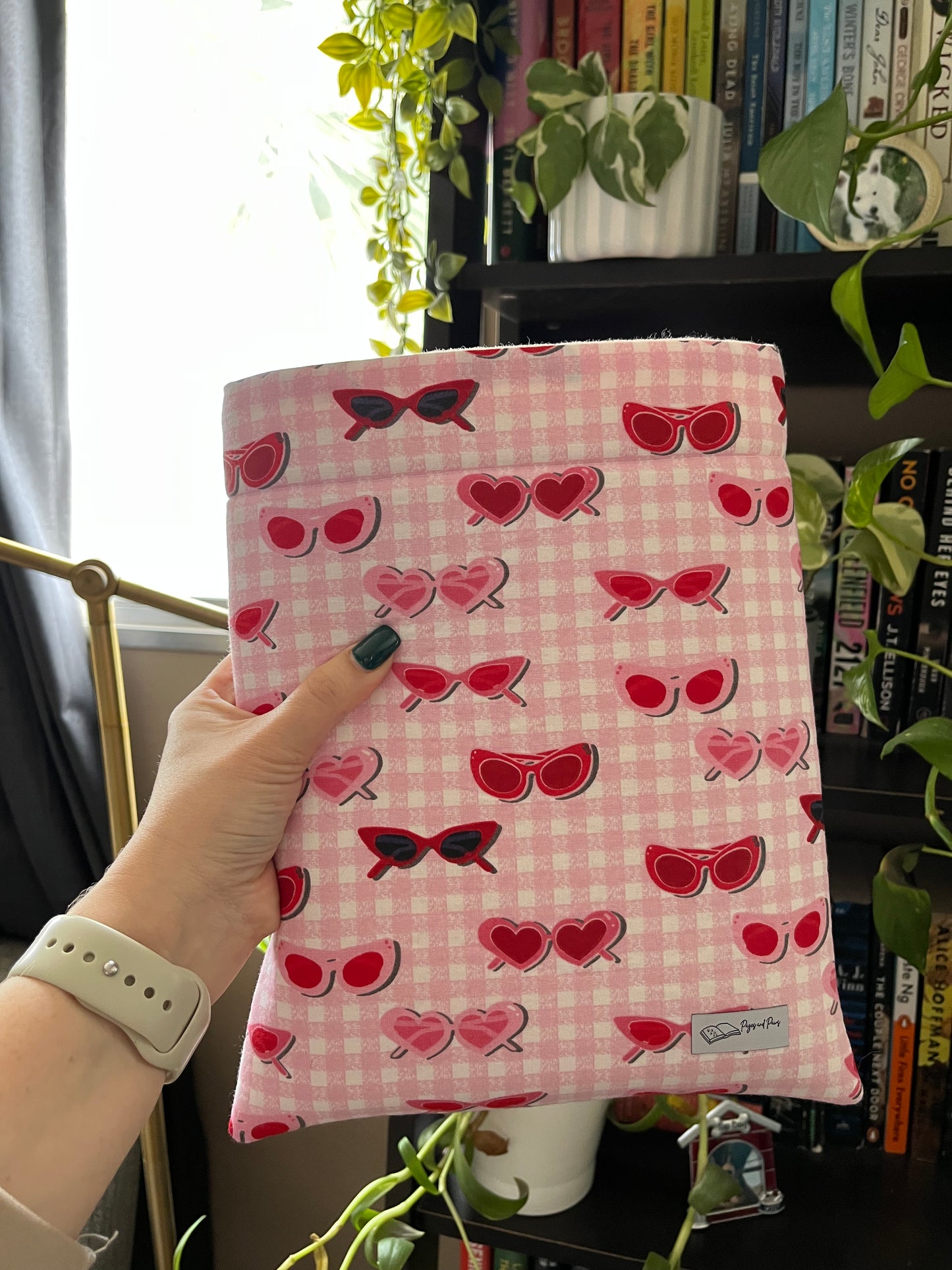 Pink Plaid Sunny Love Book Sleeve