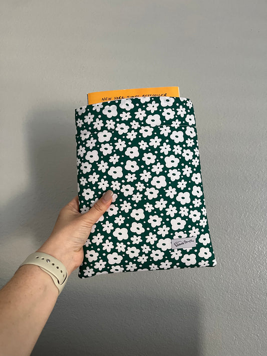 Emerald Flowers Book Sleeve