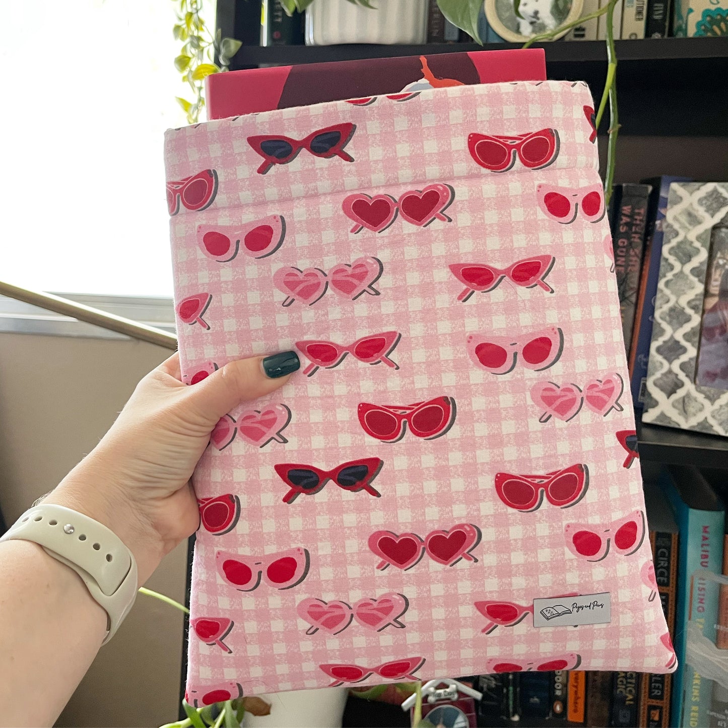 Pink Plaid Sunny Love Book Sleeve