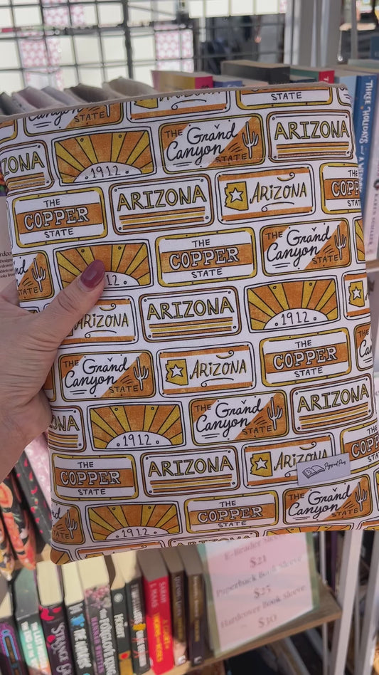 Arizona License Plate  Book Sleeve