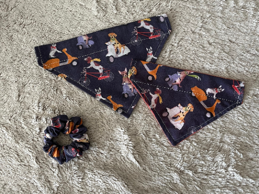 Scooting Pooches Over the Collar Pet Bandana